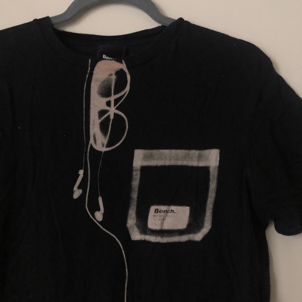 Bench black bleached sunglasses and headphones tee